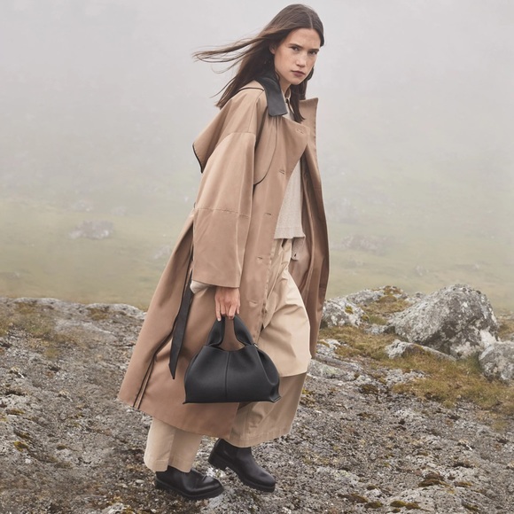 Polène Numéro Neuf Edition Textured Calf Leather Black Top Handle Bag - Picture 12 of 12